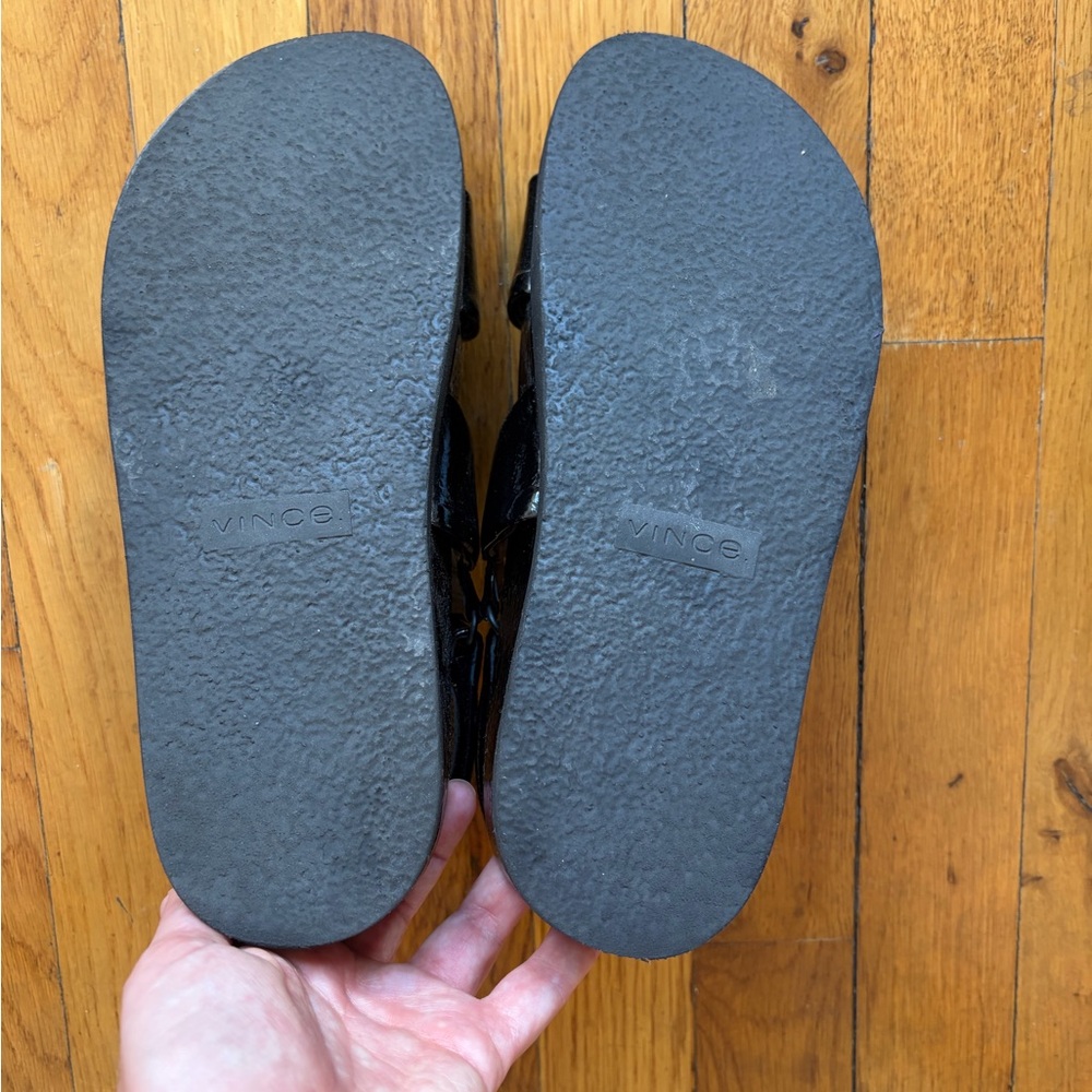 Vince Gemini Black Patent Sandals Size 7 - Picture 5 of 5